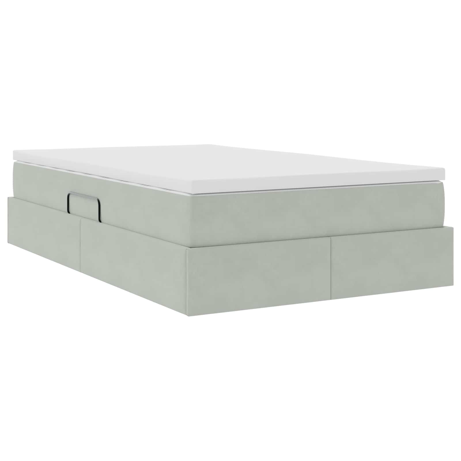 vidaXL Łóżko z miejscem na przechowywanie i materacem Jasnoszary