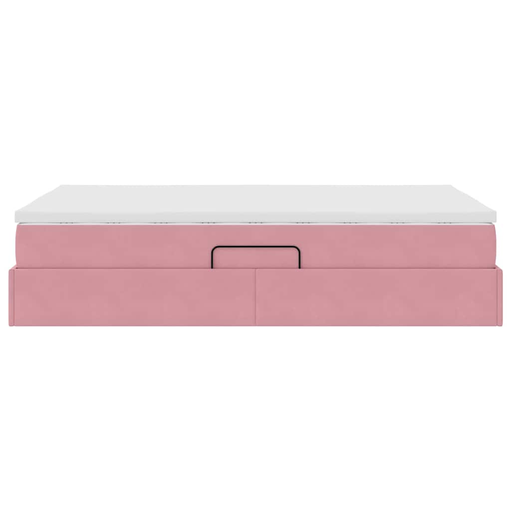 vidaXL Łóżko z miejscem na przechowywanie i materacem Różowy