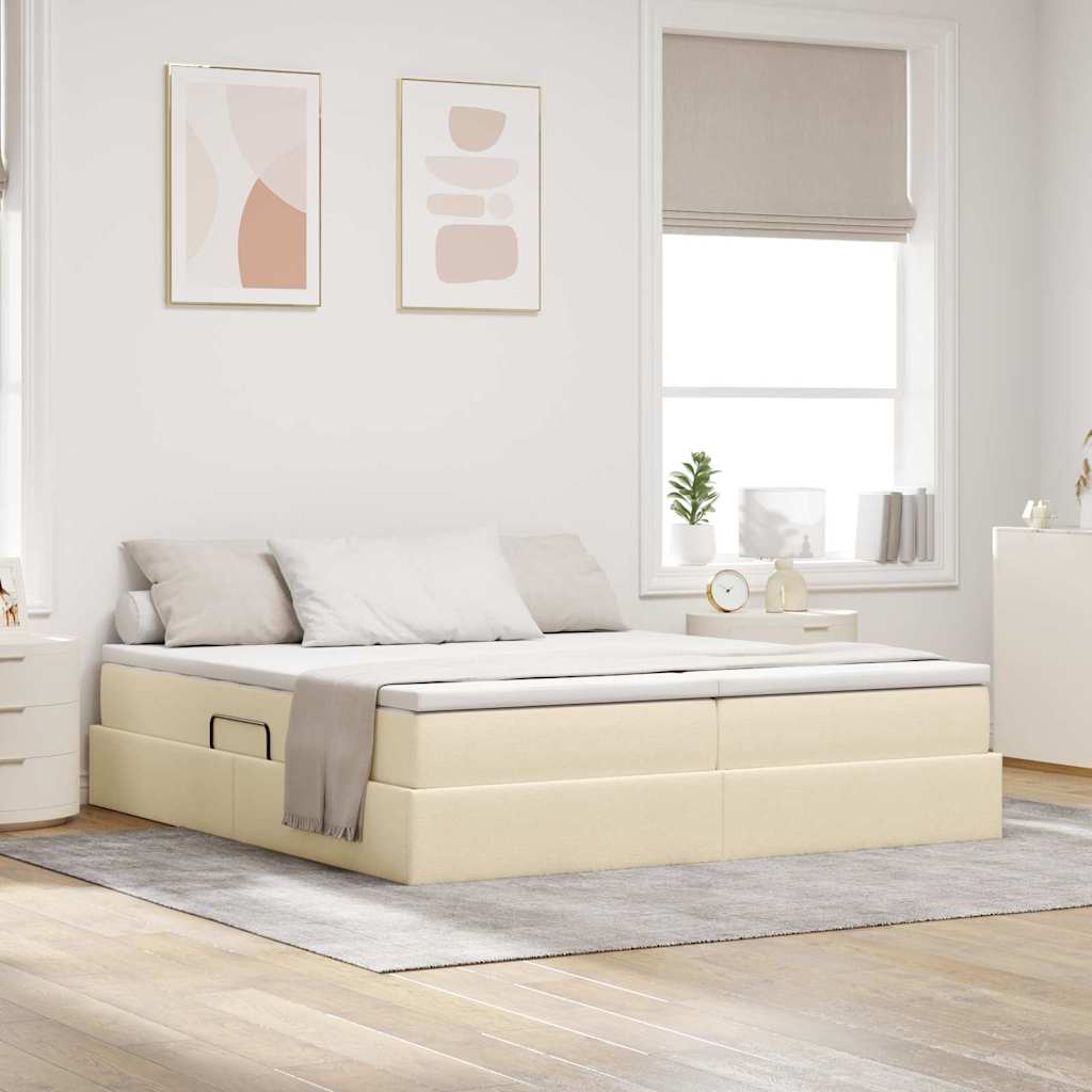 vidaXL Łóżko z miejscem na przechowywanie i materacem 180 x 200 cm