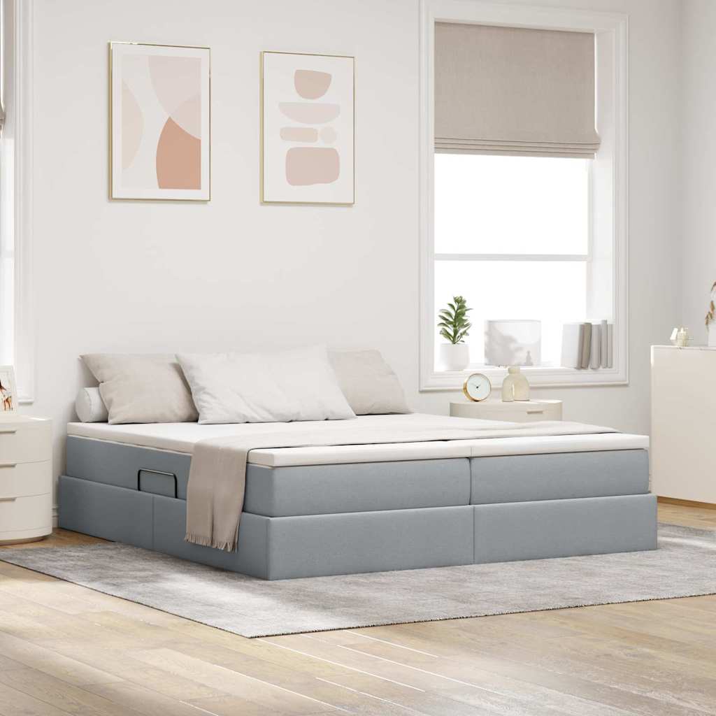 vidaXL Łóżko z miejscem na przechowywanie i materacem 200 x 200 cm