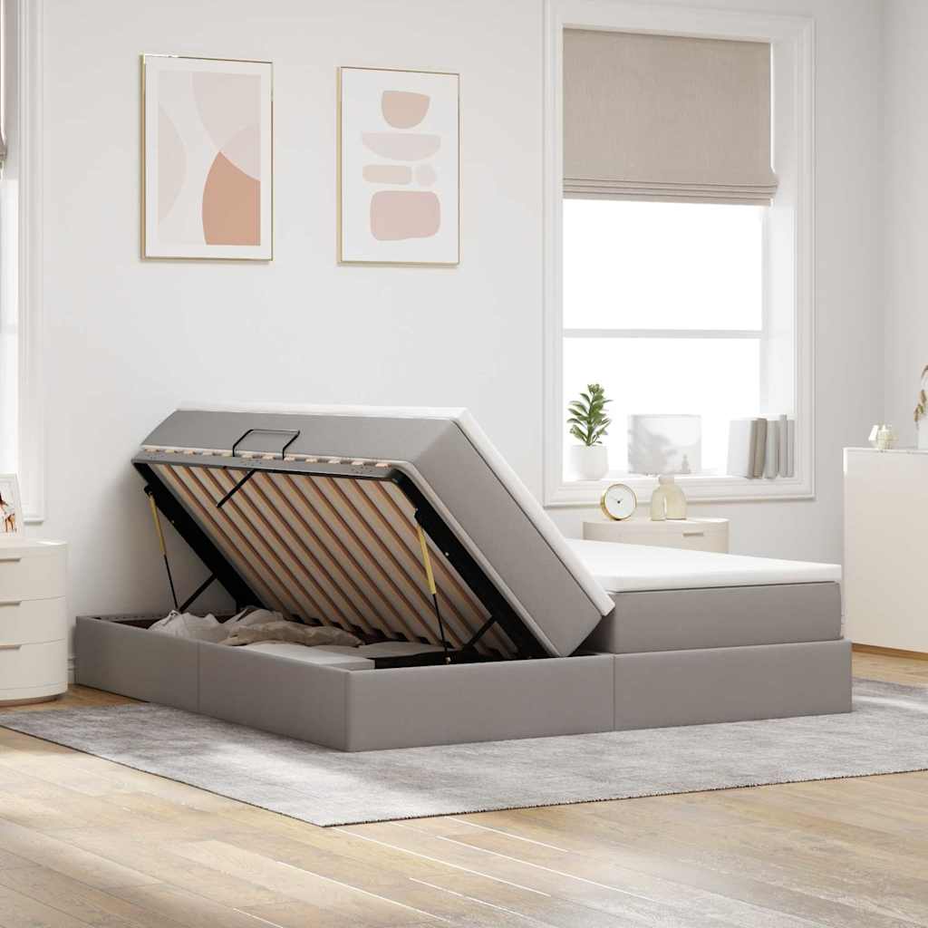 vidaXL Łóżko z miejscem na przechowywanie i materacem 200 x 200 cm