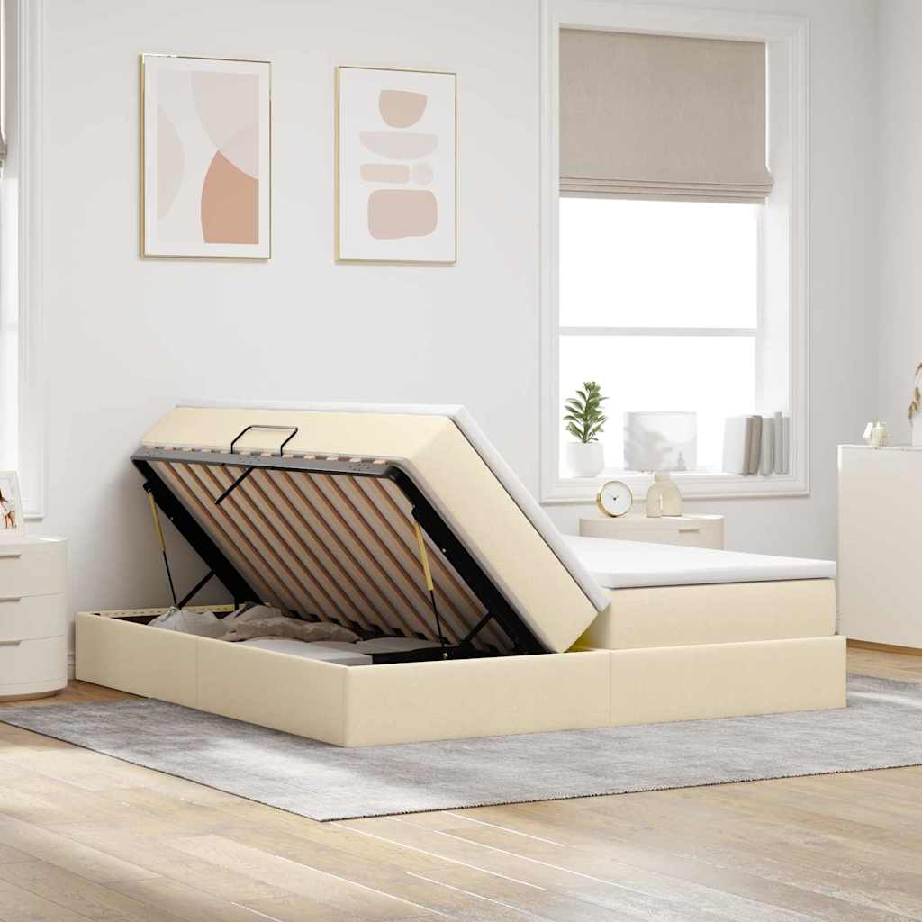 vidaXL Łóżko z miejscem na przechowywanie i materacem 200 x 200 cm