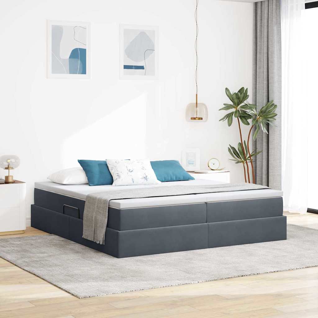 vidaXL Łóżko z miejscem na przechowywanie i materacem 180 x 200 cm