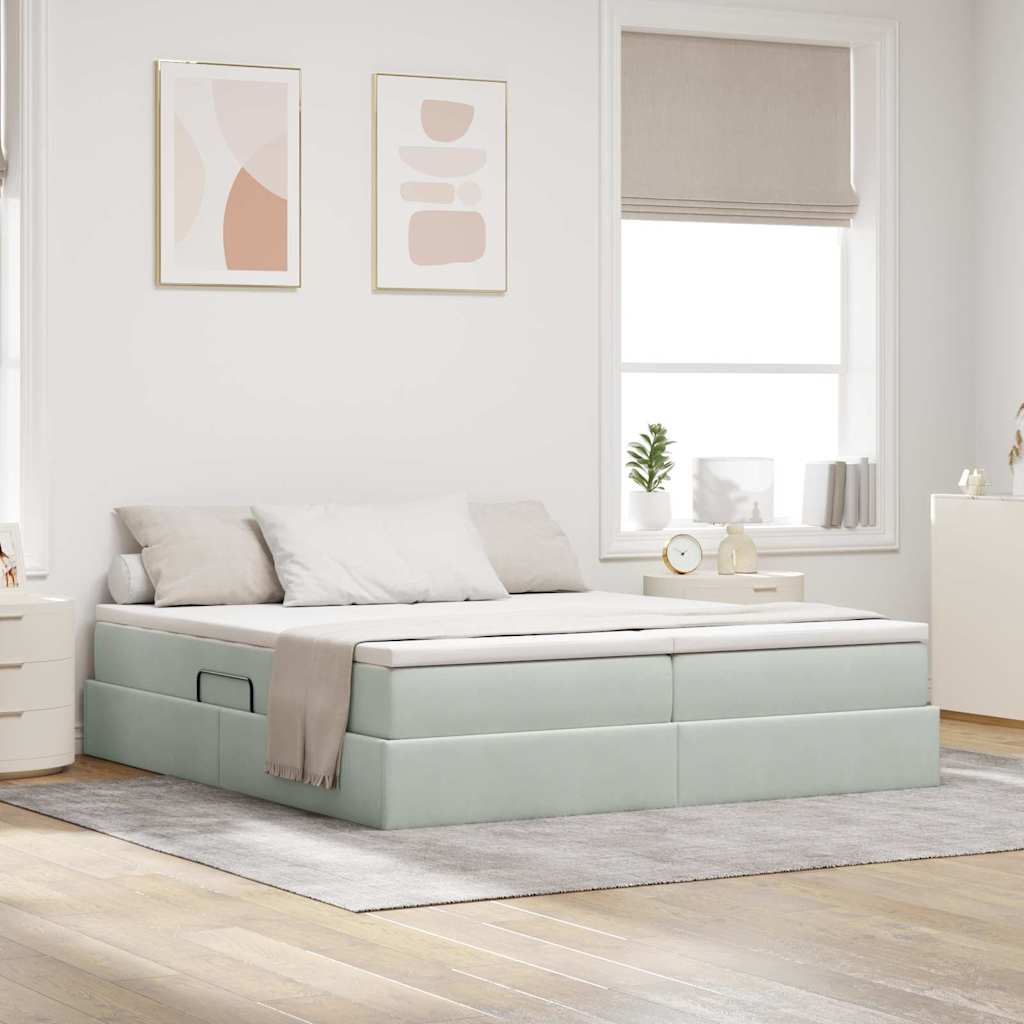 vidaXL Łóżko z miejscem na przechowywanie i materacem 200 x 200 cm