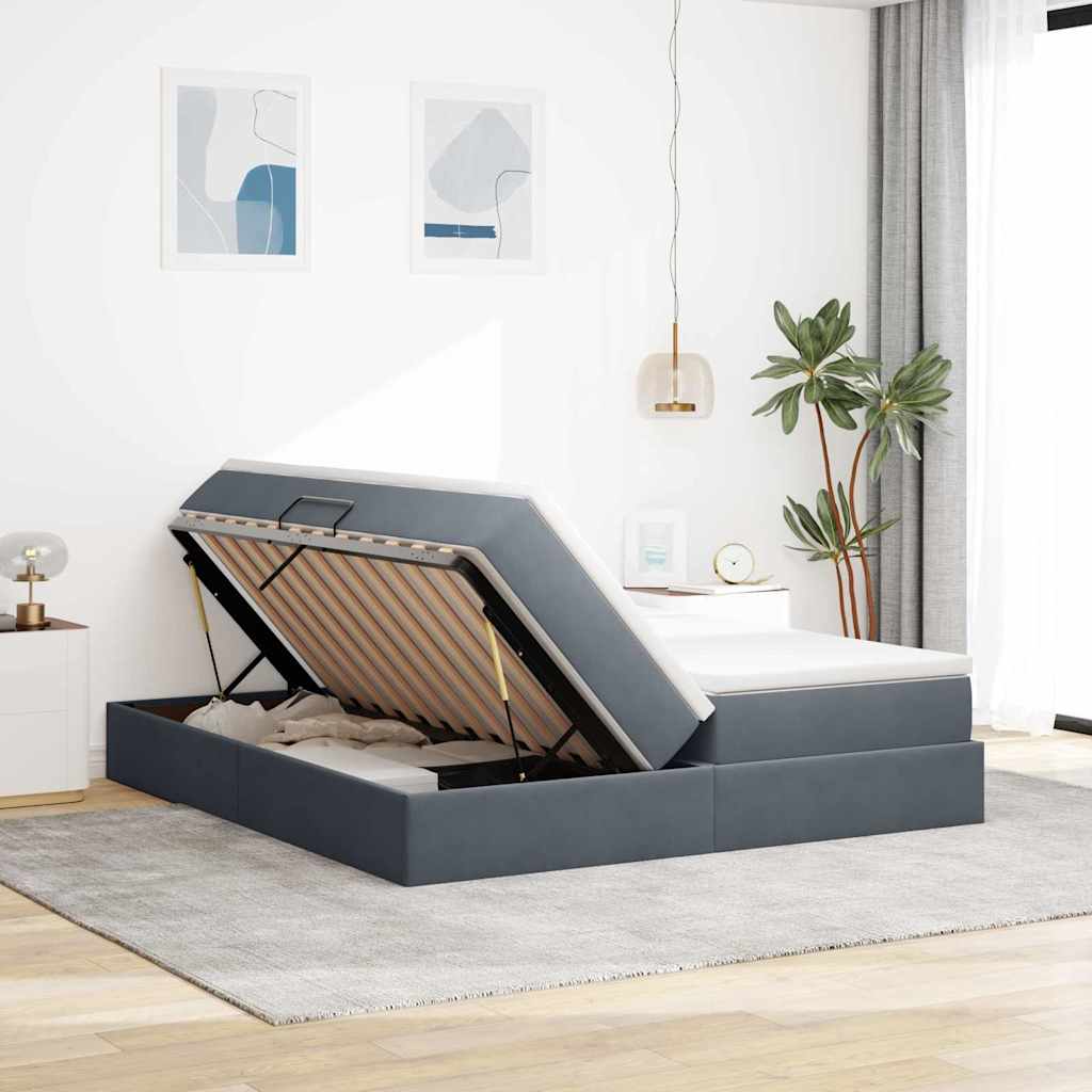 vidaXL Łóżko z miejscem na przechowywanie i materacem 200 x 200 cm