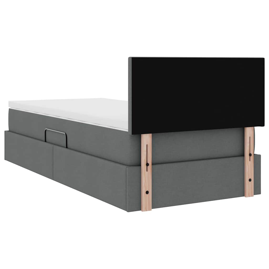vidaXL Łóżko z miejscem na przechowywanie i materacem Ciemnoszary