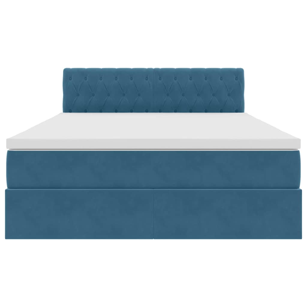vidaXL Łóżko z miejscem do przechowywania Ciemnoniebieski 140 x 200 cm