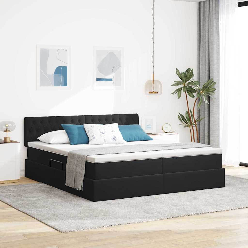 vidaXL Łóżko z miejscem do przechowywania Czarny 90 x 200 cm