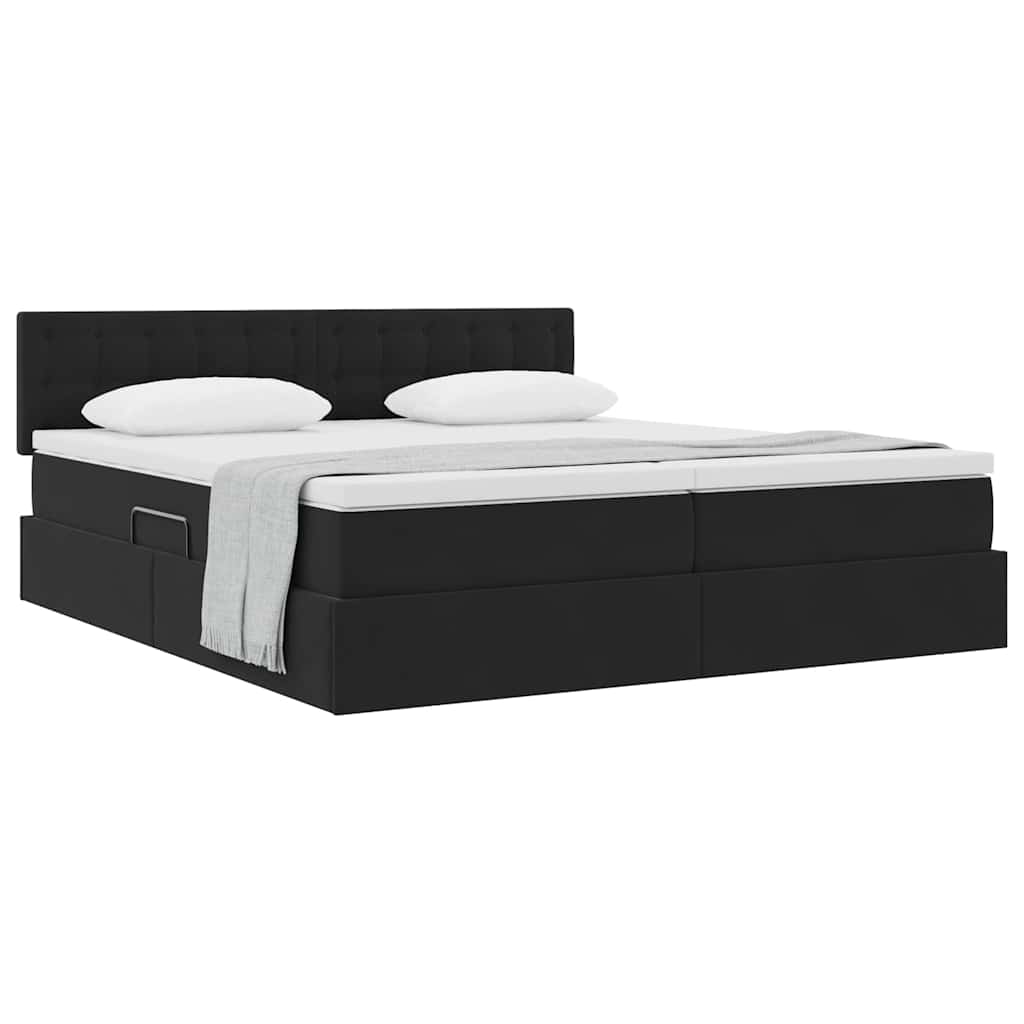 vidaXL Łóżko z miejscem do przechowywania Czarny 100 x 200 cm