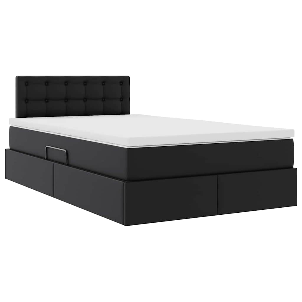vidaXL Łóżko z miejscem na przechowywanie i LED Czarny 120 x 190 cm