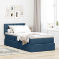 vidaXL Łóżko z funkcją przechowywania LED z materacem niebieski