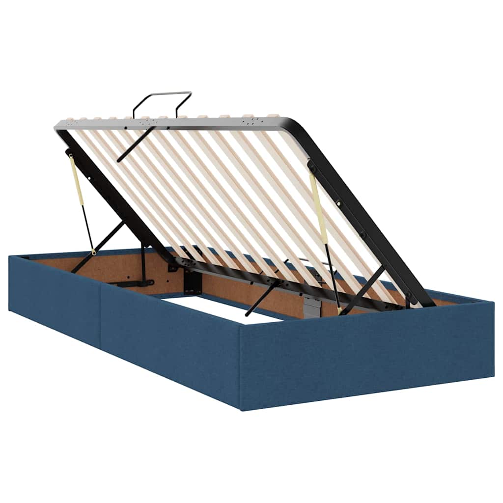 vidaXL Łóżko z funkcją przechowywania LED z materacem niebieski