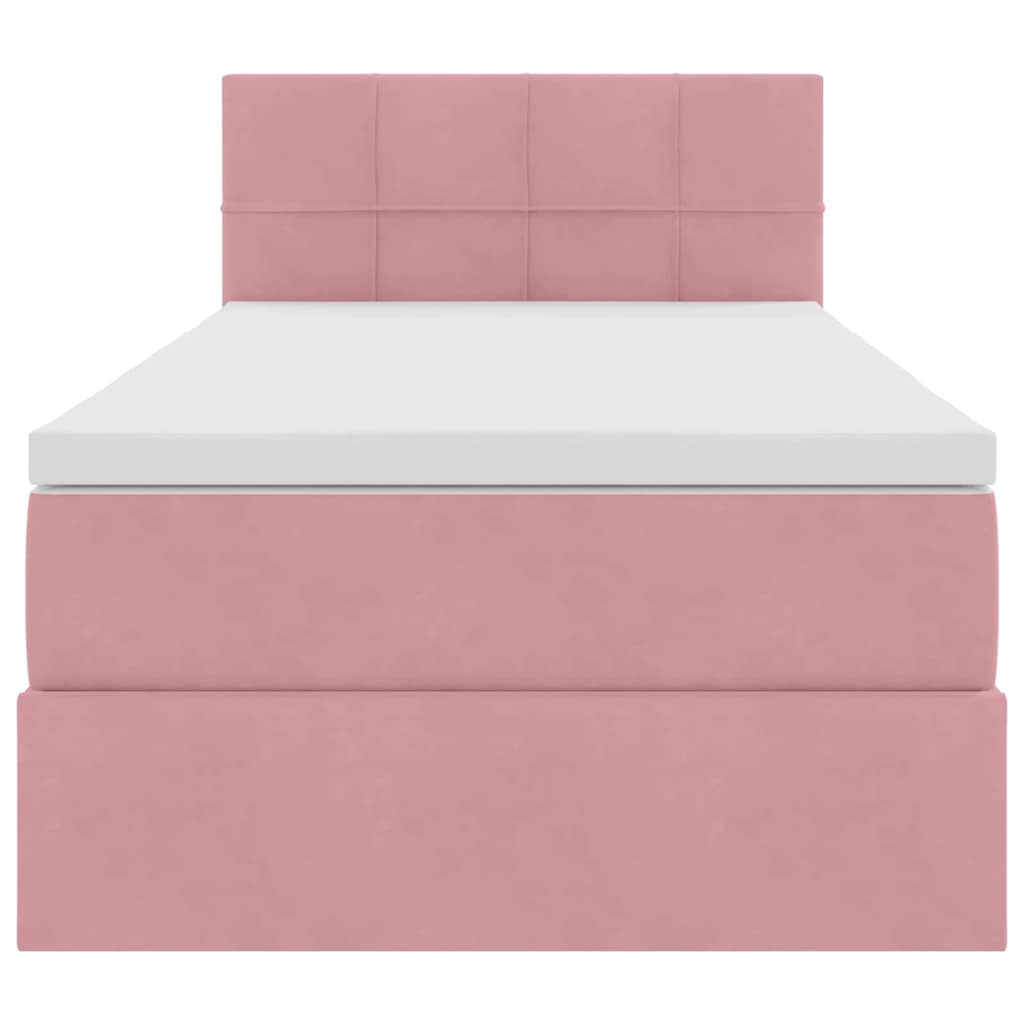 vidaXL Łóżko z funkcją przechowywania LED z materacem różowy