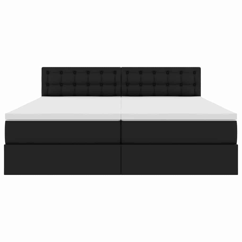 vidaXL Łóżko z miejscem na przechowywanie i LED Czarny 200 x 200 cm