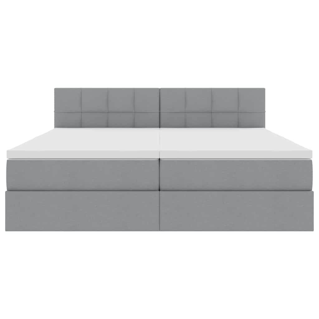 vidaXL Łóżko z funkcją przechowywania LED z materacem jasnoszary