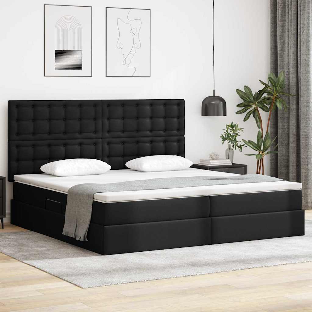 vidaXL Łóżko z miejscem do przechowywania Czarny 200 x 200 cm