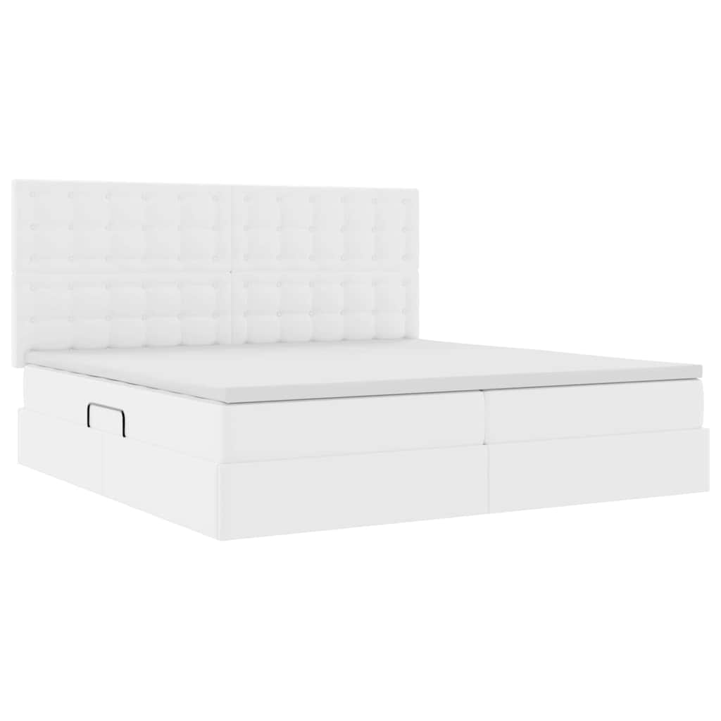 vidaXL Łóżko z miejscem do przechowywania Czysta Biała 200 x 200 cm