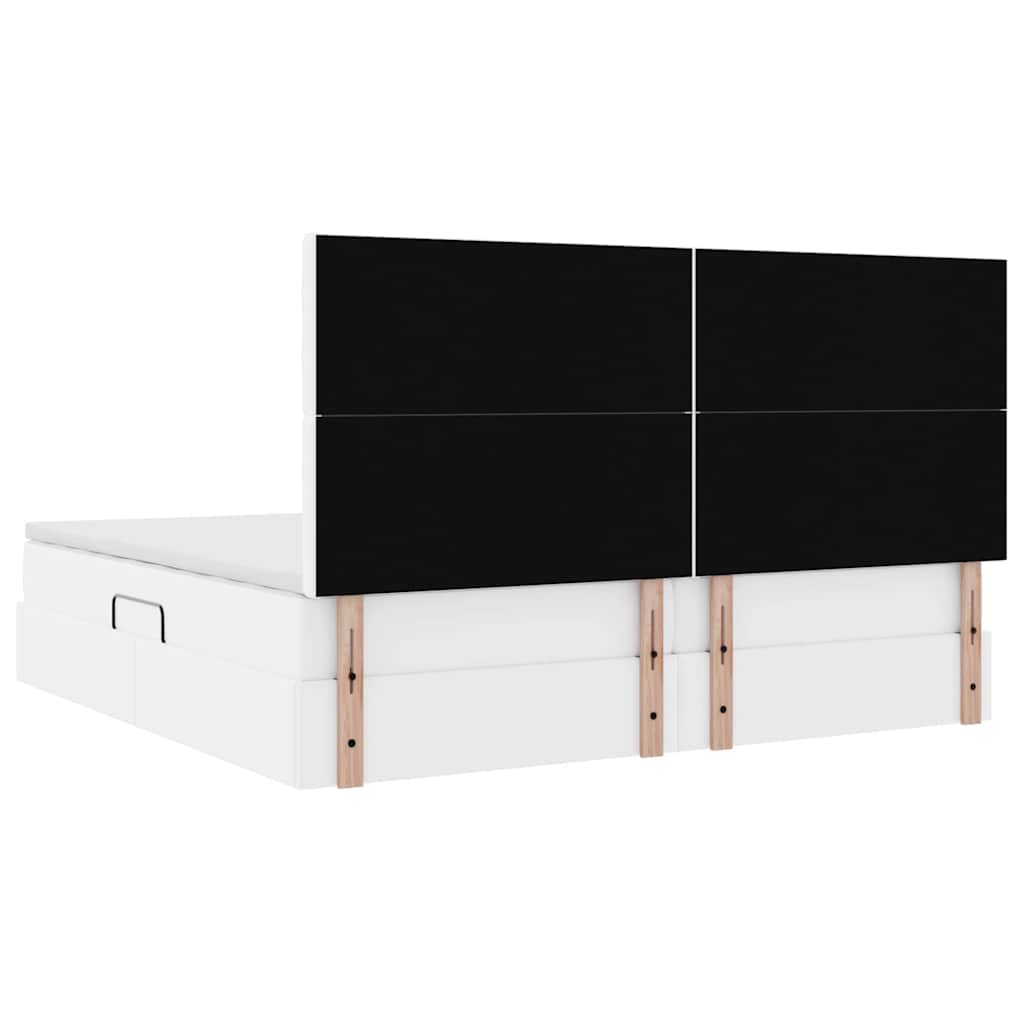 vidaXL Łóżko z miejscem do przechowywania Czysta Biała 200 x 200 cm