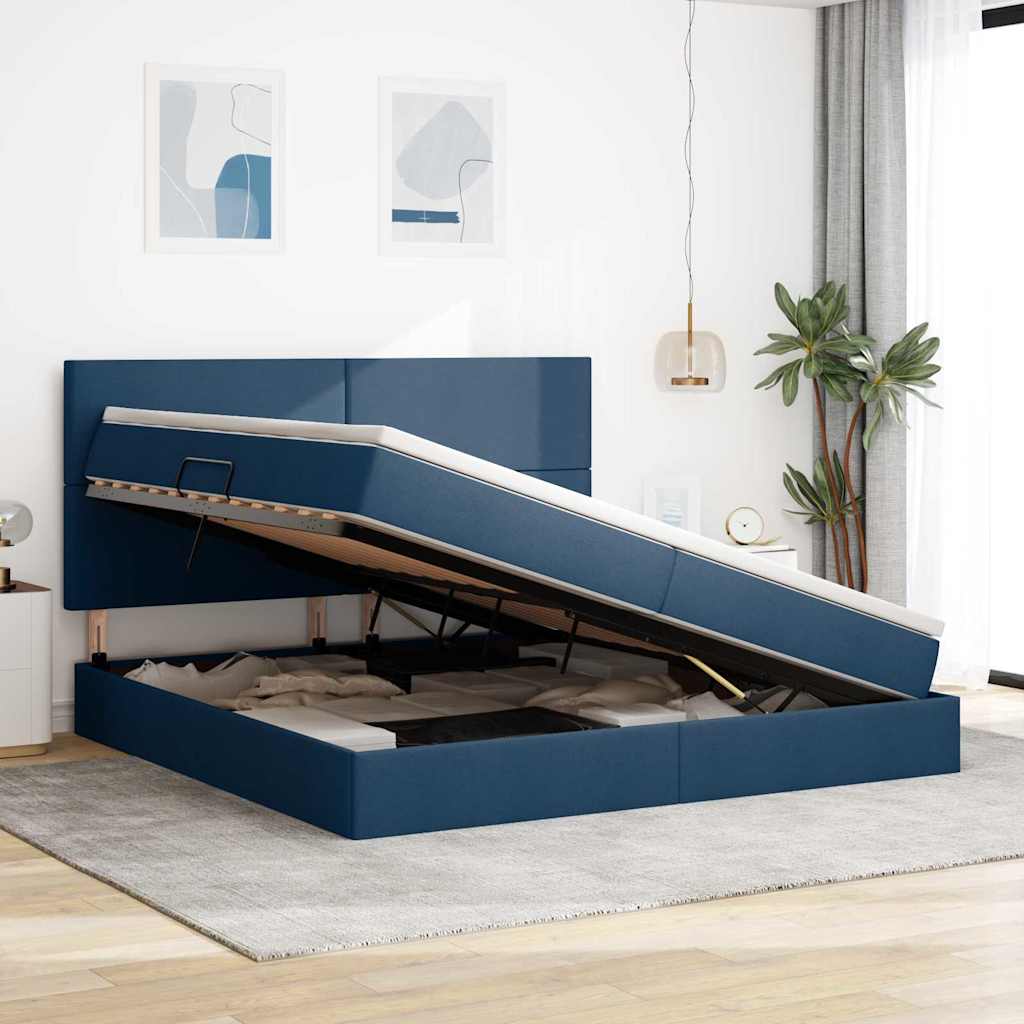vidaXL Łóżko z miejscem na przechowywanie i materacem 200 x 200 cm
