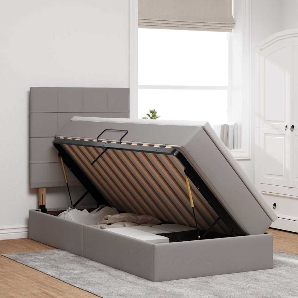 vidaXL Łóżko z miejscem na przechowywanie i materacem 90 x 190 cm
