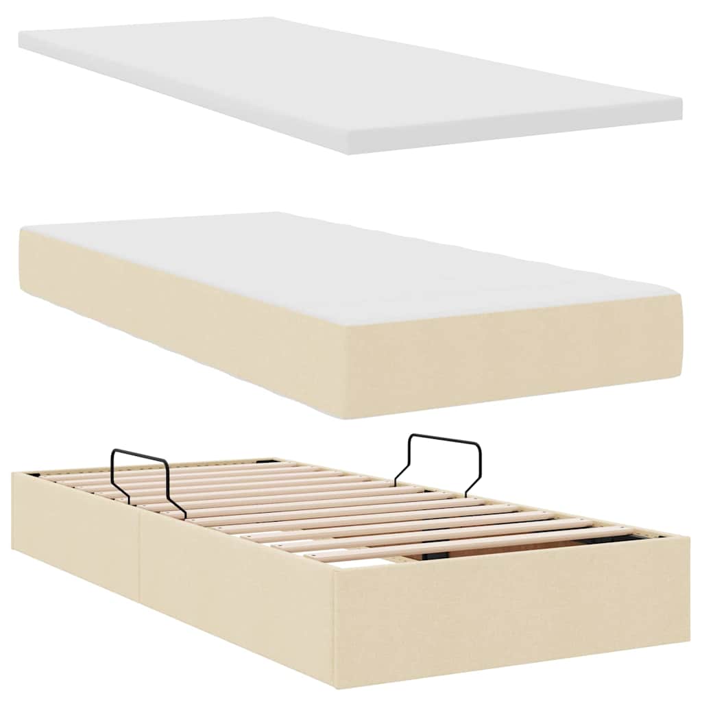 vidaXL Łóżko z miejscem na przechowywanie i materacem 90 x 200 cm