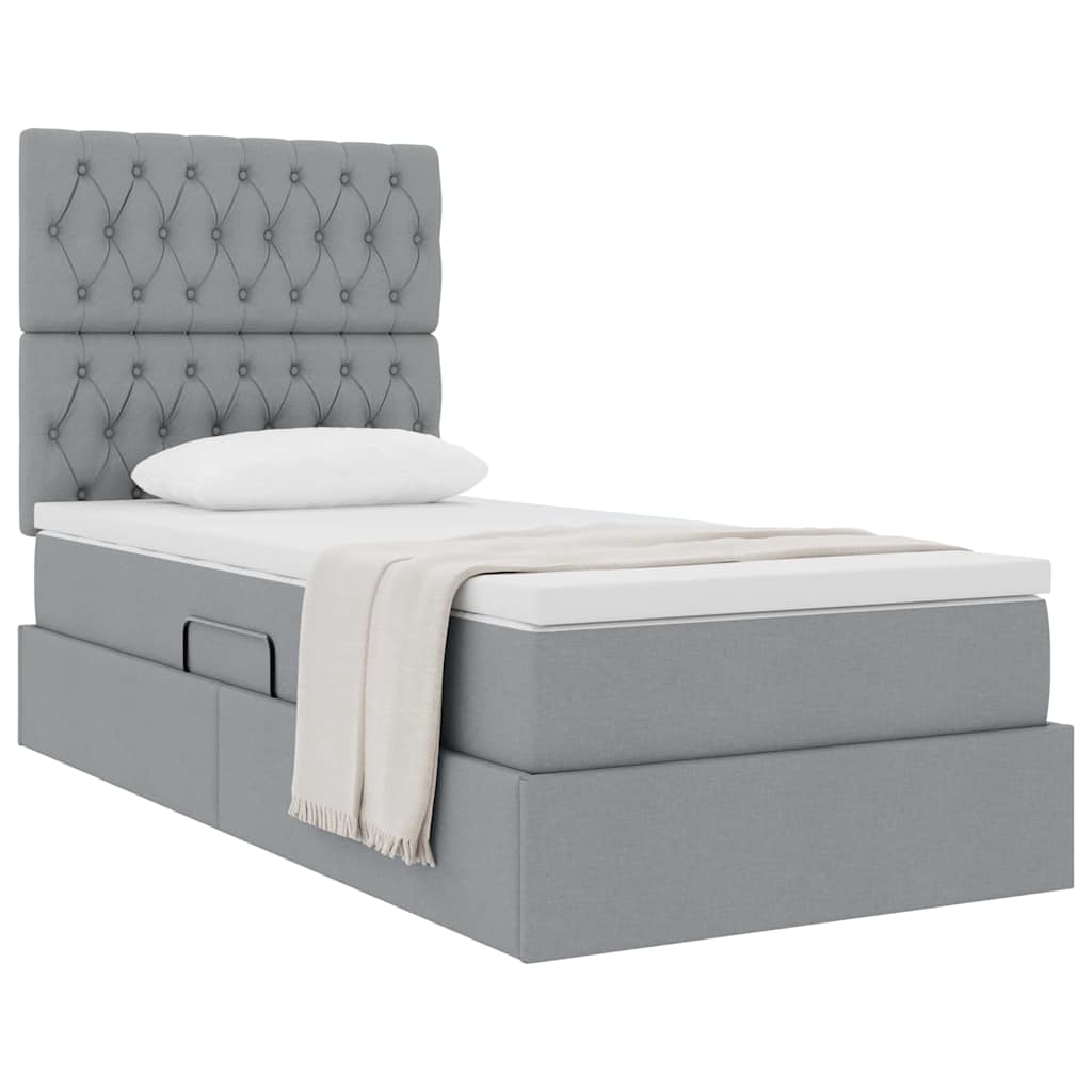 vidaXL Łóżko z miejscem na przechowywanie i materacem 90 x 200 cm