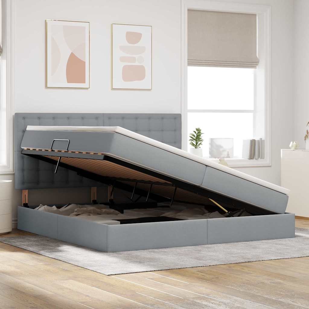 vidaXL Łóżko z miejscem na przechowywanie i materacem 200 x 200 cm