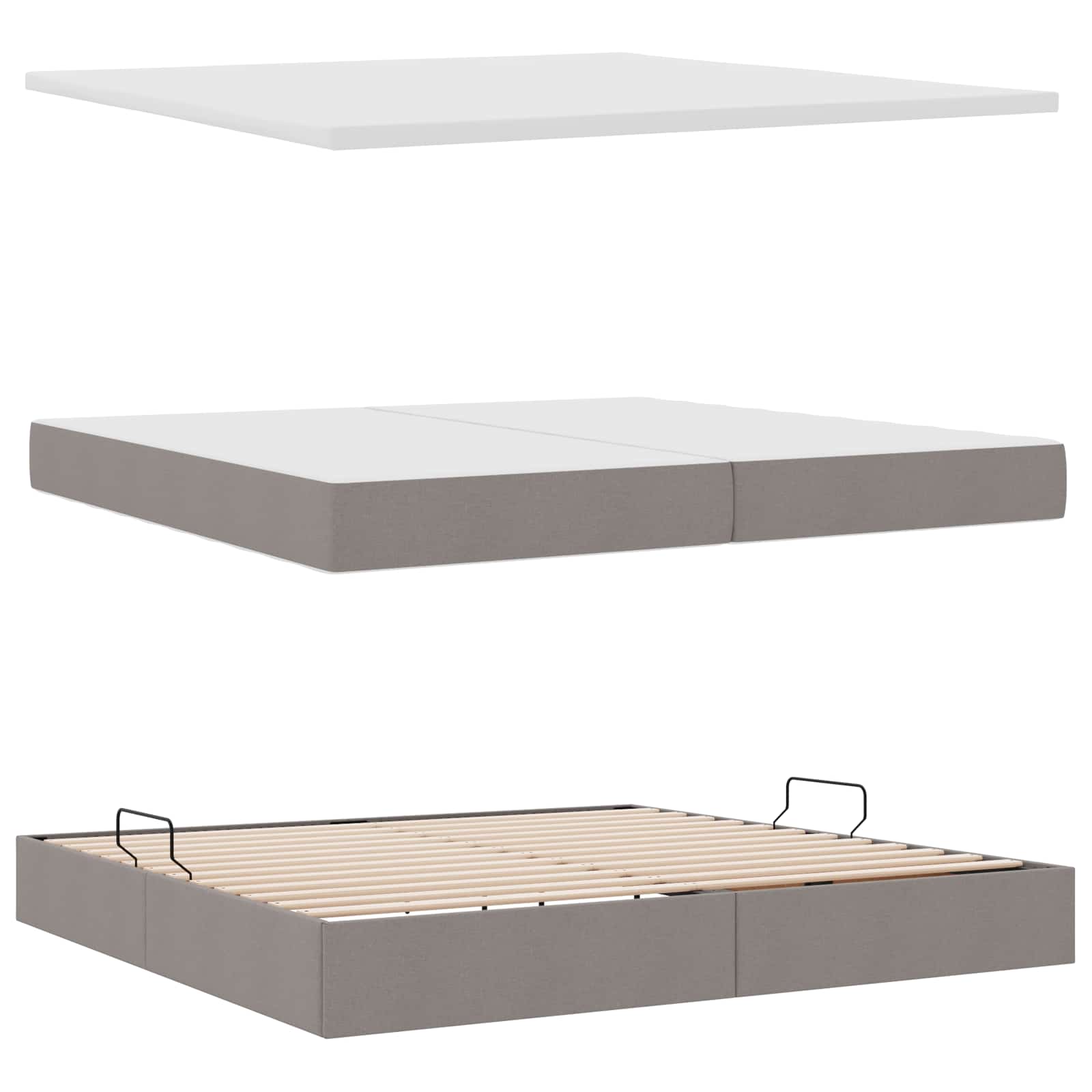 vidaXL Łóżko z miejscem na przechowywanie i materacem 200 x 200 cm