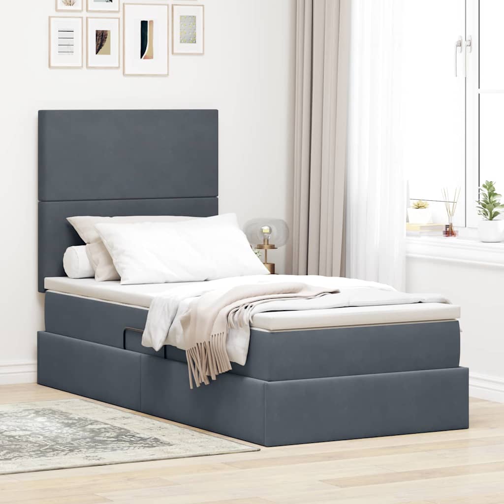 vidaXL Łóżko z miejscem na przechowywanie i materacem 100 x 200 cm