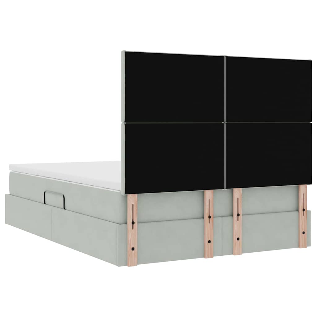 vidaXL Łóżko z miejscem na przechowywanie i materacem 140 x 190 cm