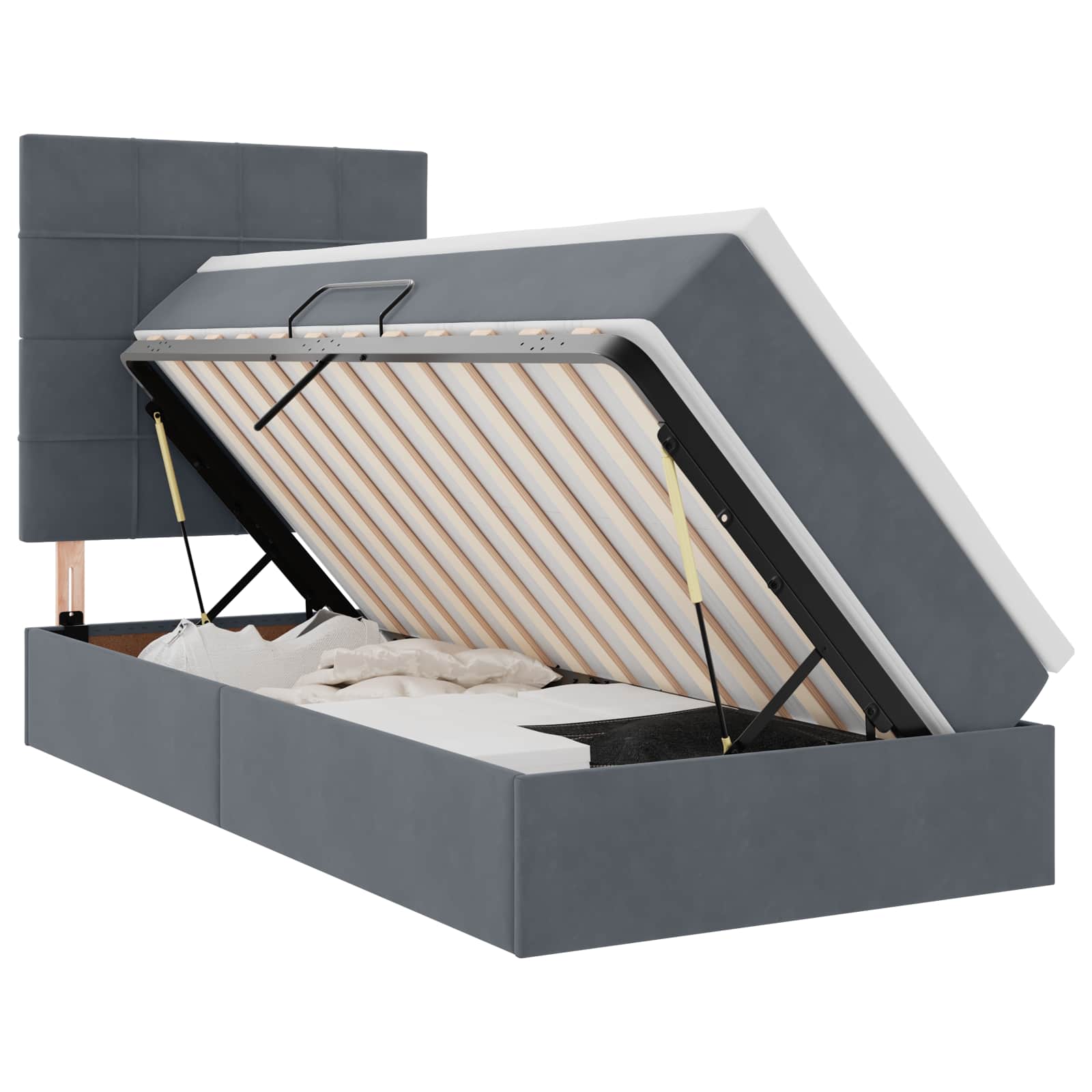 vidaXL Łóżko z miejscem na przechowywanie i materacem 90 x 190 cm