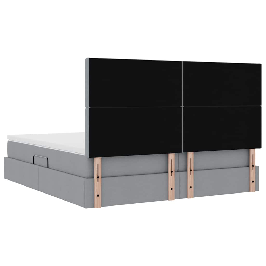 vidaXL Łóżko z miejscem do przechowywania jasnoszary 200 x 200 cm