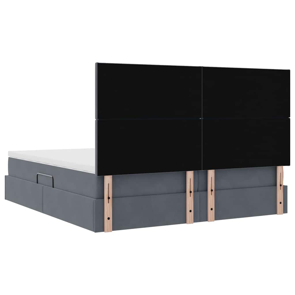 vidaXL Łóżko z miejscem do przechowywania Ciemnoszary 200 x 200 cm