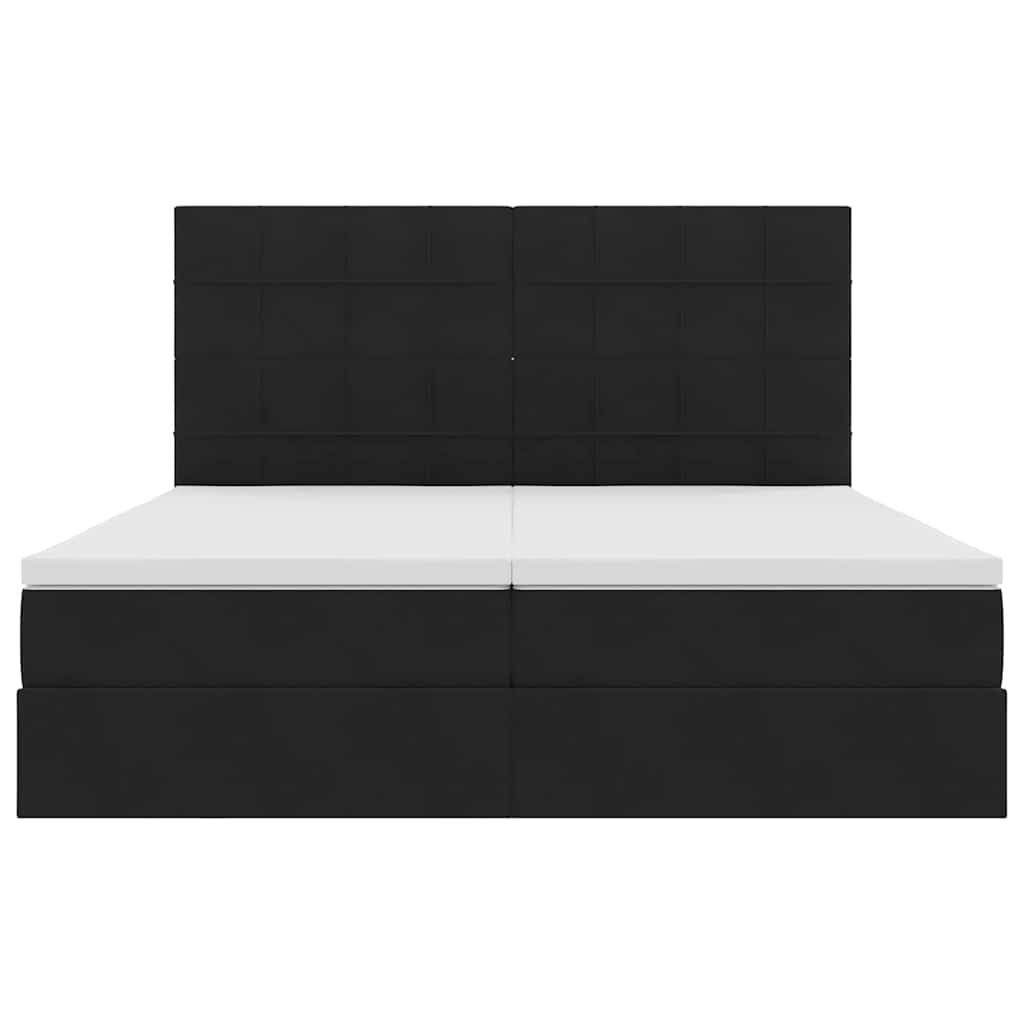 vidaXL Łóżko z miejscem do przechowywania Czarny 200 x 200 cm Aksamit