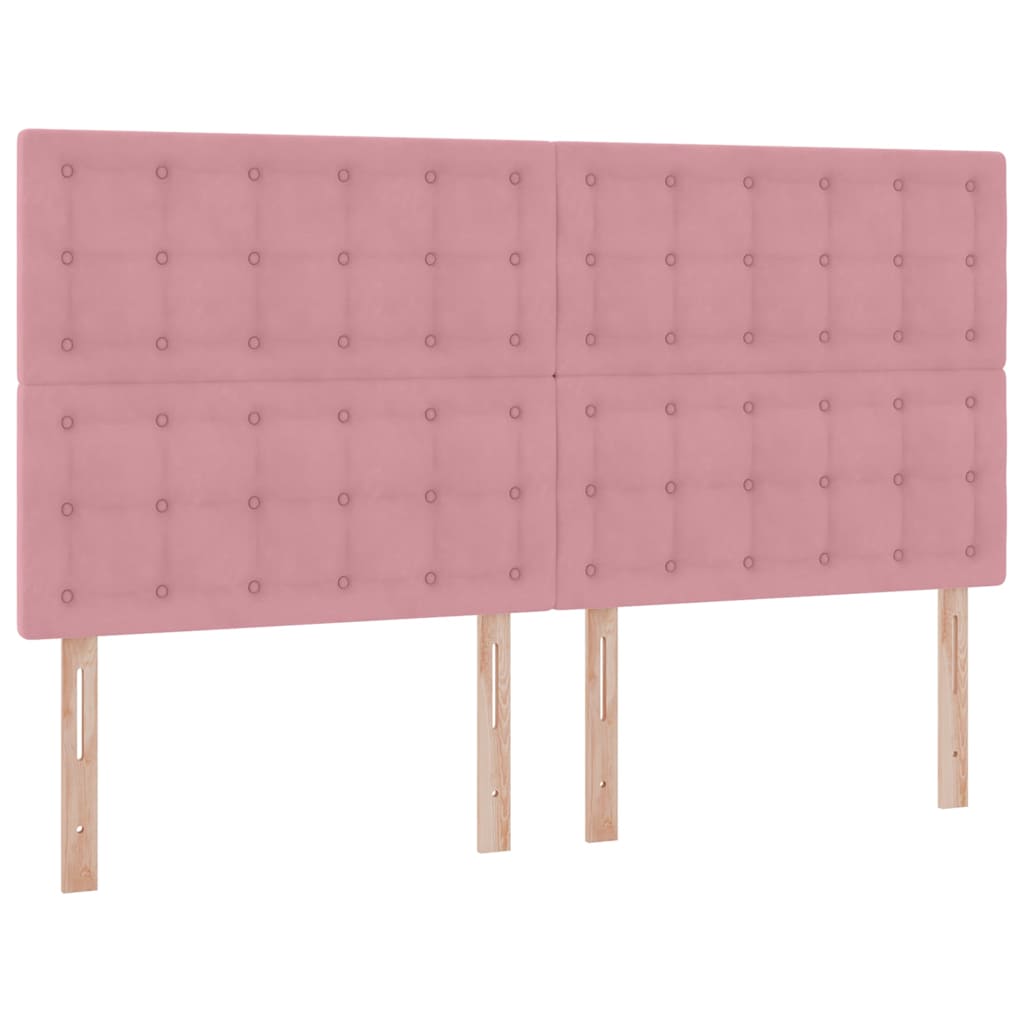vidaXL Łóżko z miejscem do przechowywania Różowy 200 x 200 cm Aksamit