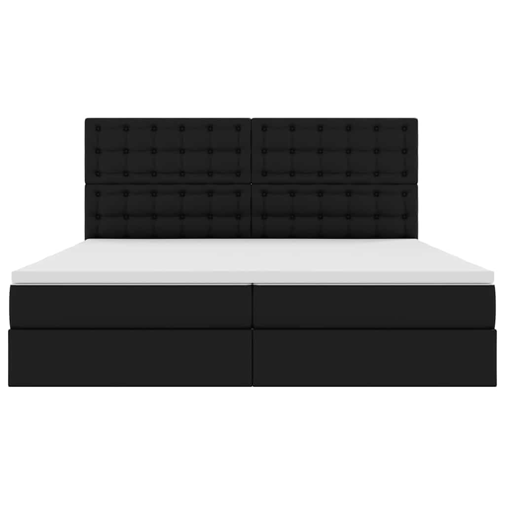 vidaXL Łóżko z miejscem na przechowywanie i LED Czarny 200 x 200 cm