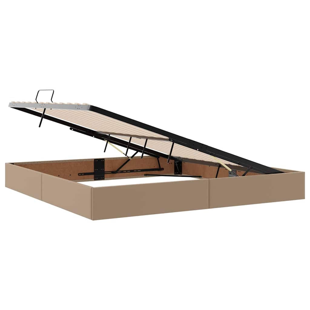 vidaXL Łóżko z miejscem na przechowywanie i LED Kawowy 200 x 200 cm