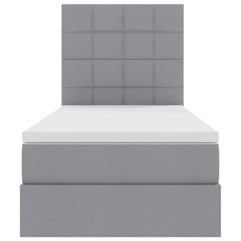 vidaXL Łóżko z funkcją przechowywania LED z materacem jasnoszary