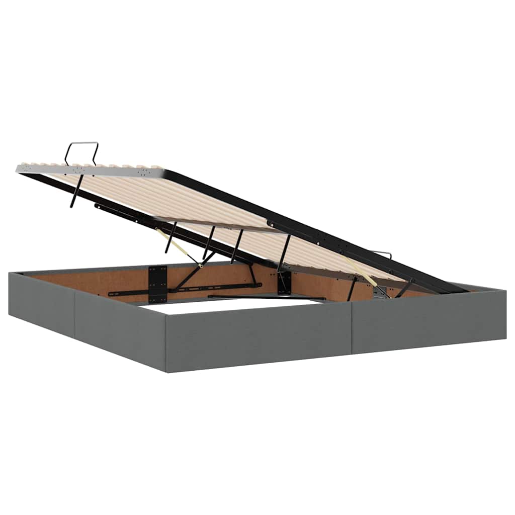 vidaXL Łóżko z funkcją przechowywania LED z materacem ciemnoszary