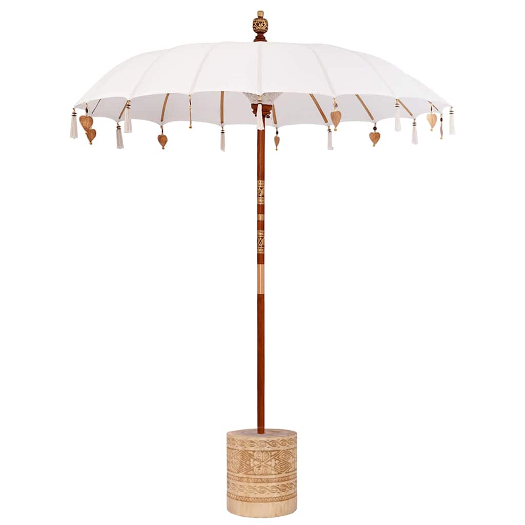 vidaXL Baliński Parasol z Bazą Kremowy 185 x 185 x 260 cm