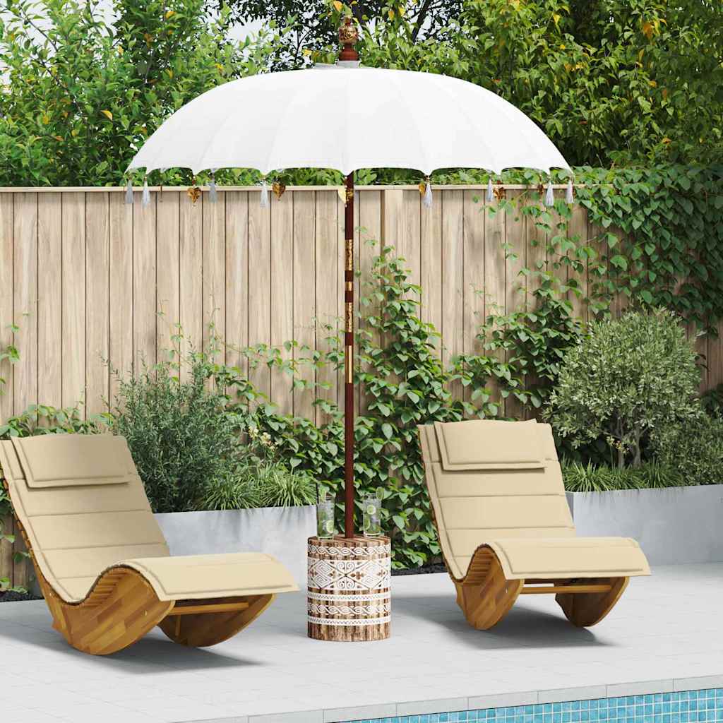 vidaXL Baliński Parasol z Bazą Kremowy 185 x 185 x 260 cm
