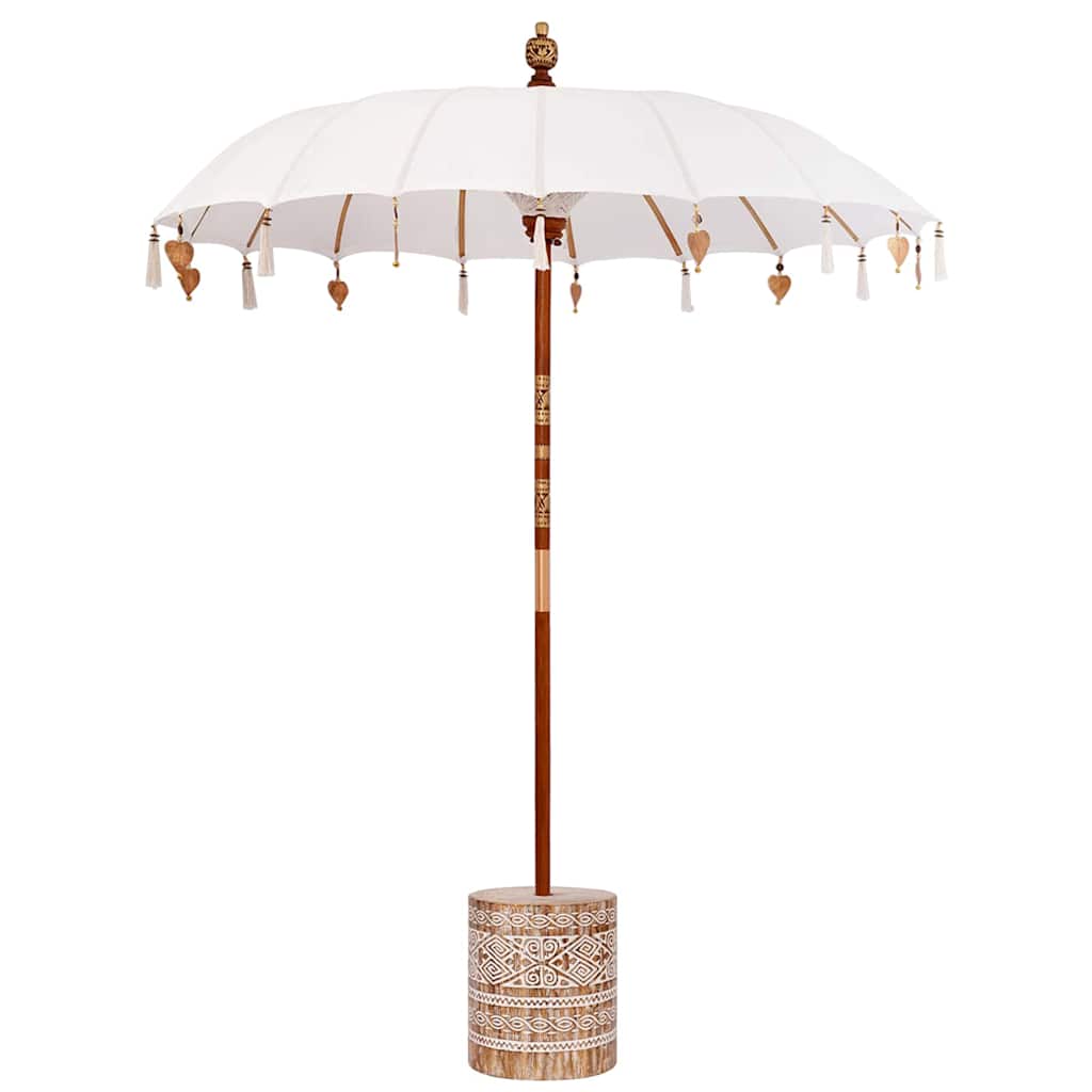 vidaXL Baliński Parasol z Bazą Kremowy 185 x 185 x 260 cm