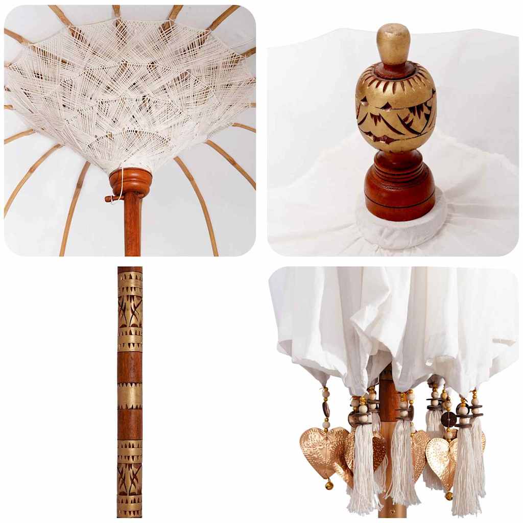 vidaXL Baliński Parasol z Bazą Kremowy 215 x 215 x 260 cm