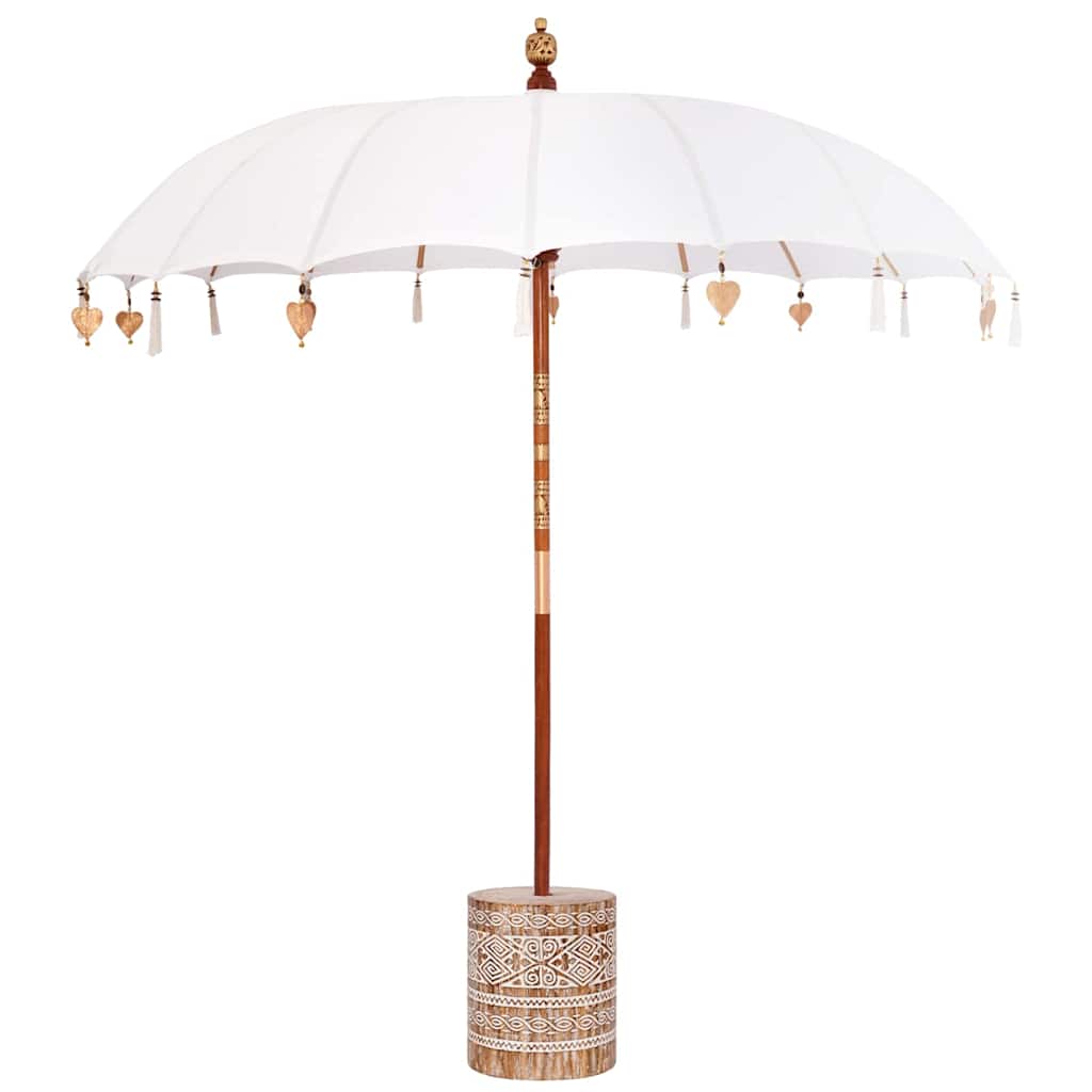 vidaXL Baliński Parasol z Bazą Kremowy 215 x 215 x 260 cm