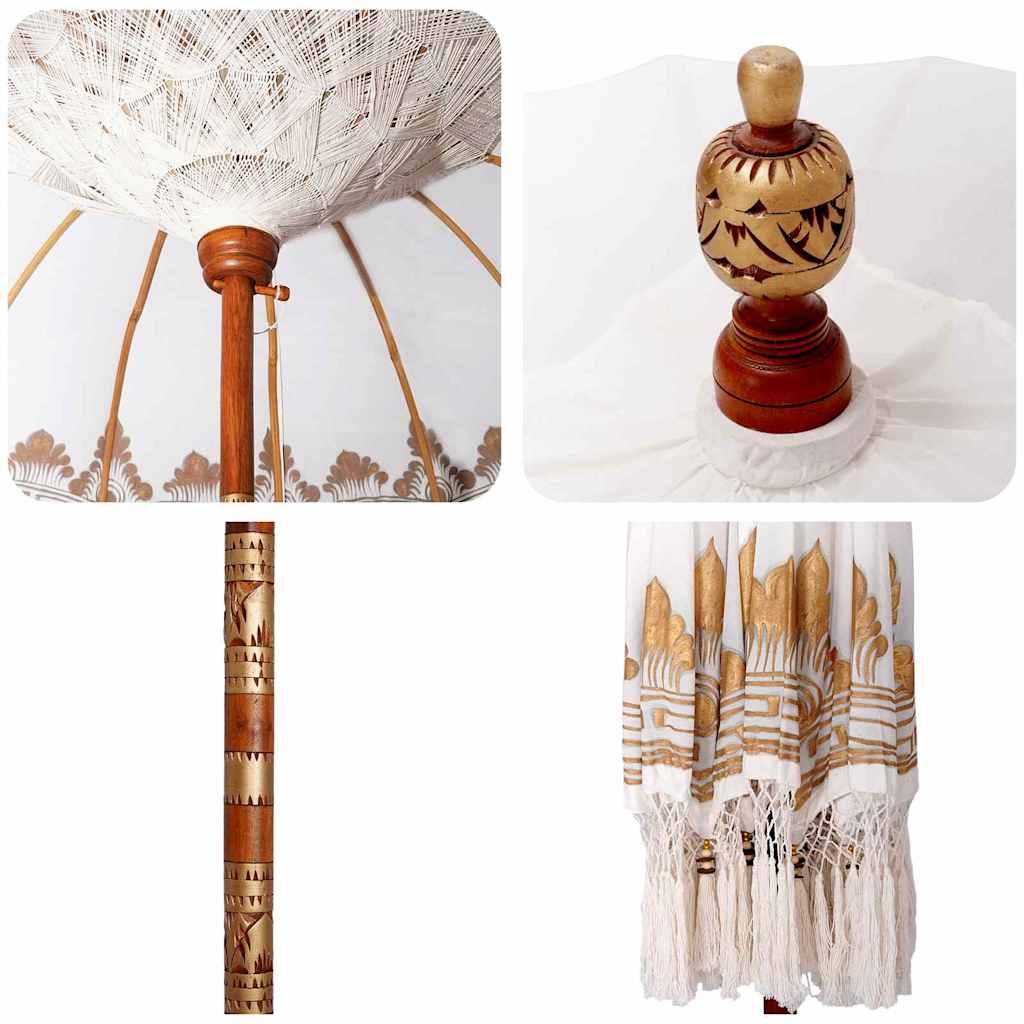 vidaXL Baliński Parasol z Bazą Kremowy 185 x 185 x 260 cm