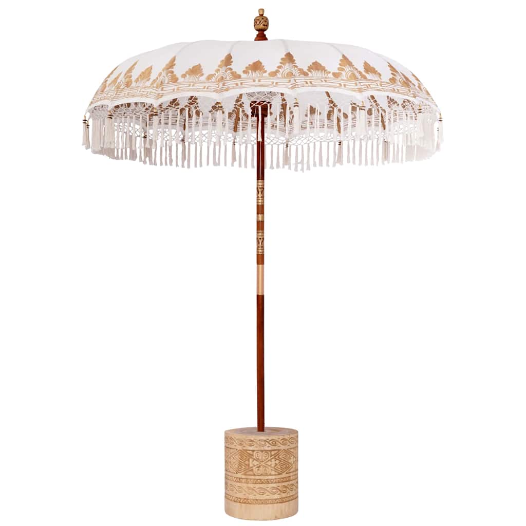 vidaXL Baliński Parasol z Bazą Kremowy 185 x 185 x 260 cm