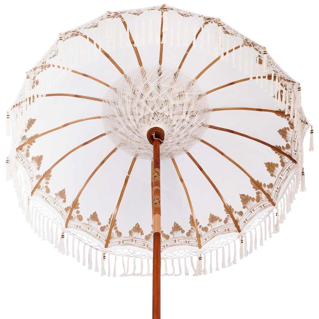 vidaXL Baliński Parasol z Bazą Kremowy 185 x 185 x 260 cm