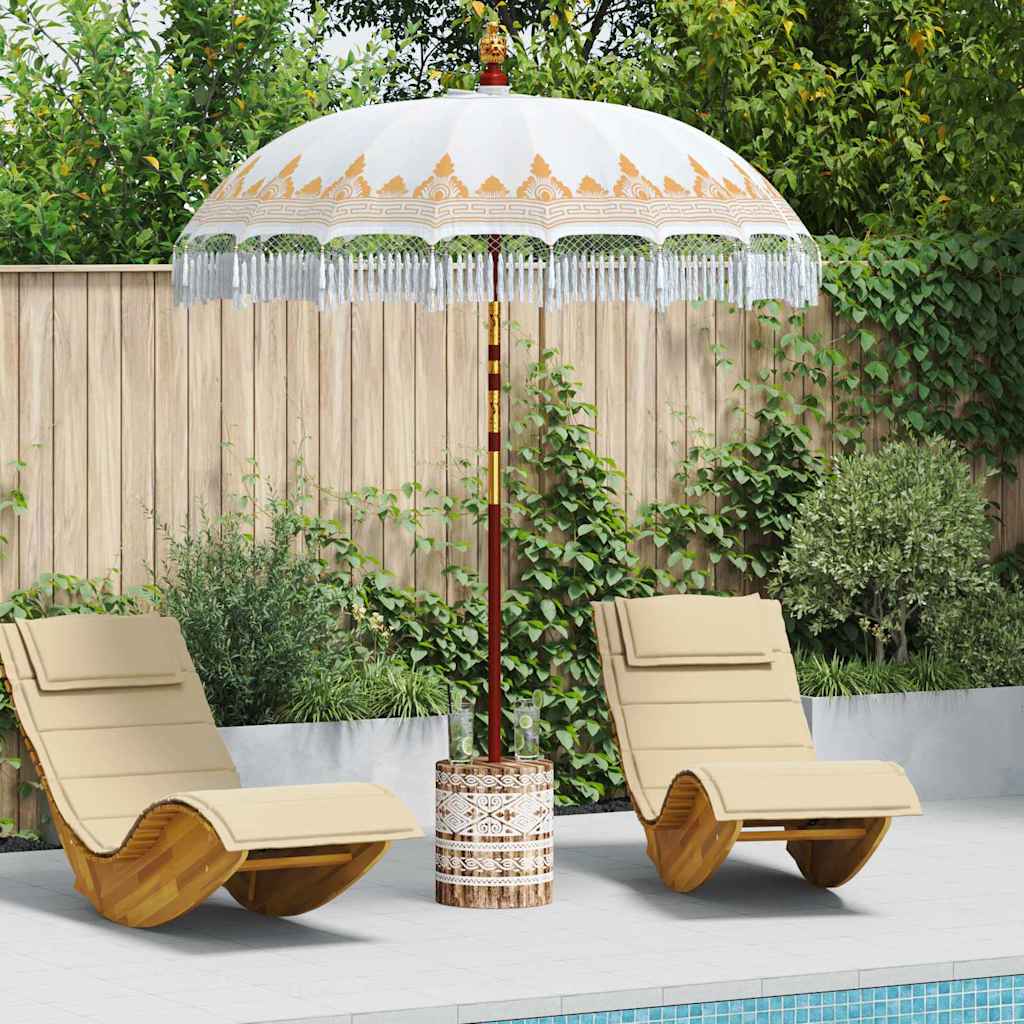 vidaXL Baliński Parasol z Bazą Kremowy 185 x 185 x 260 cm