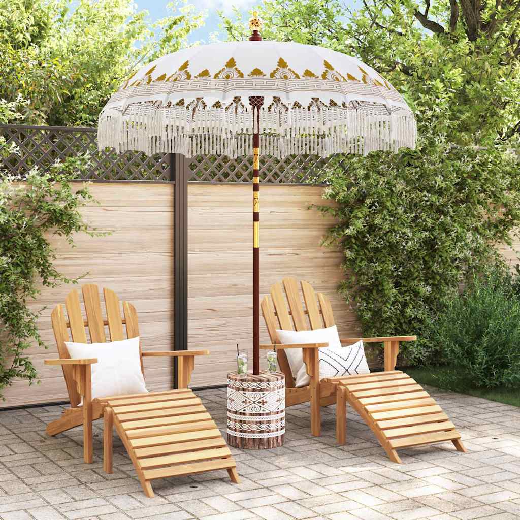 vidaXL Baliński Parasol z Bazą Kremowy 185 x 185 x 260 cm