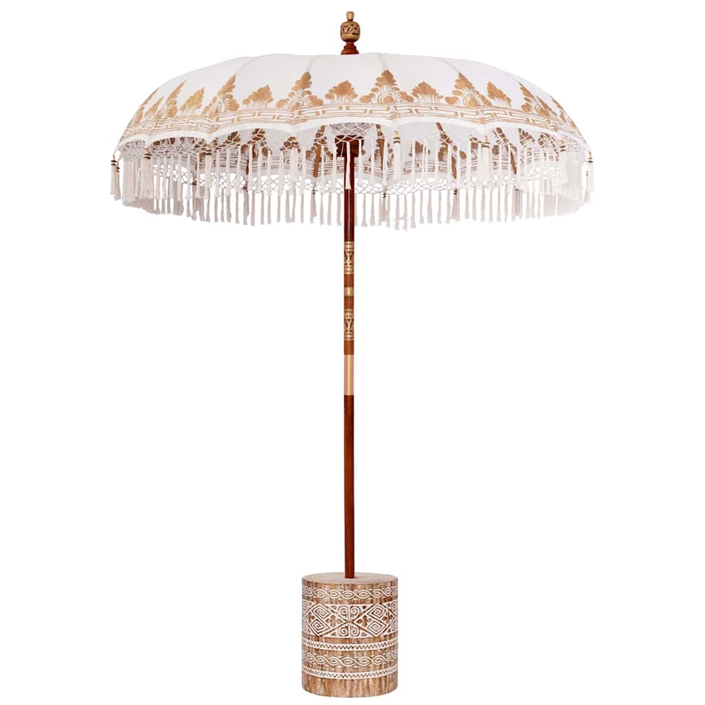 vidaXL Baliński Parasol z Bazą Kremowy 185 x 185 x 260 cm